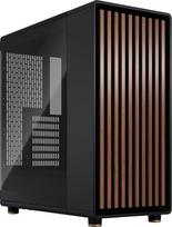 "Fractal Design North Charcoal Black" - Medžio riešuto spalvos priekis - Tinklelio formos šoninės panelės - Du 140 mm Aspect PWM ventiliatoriai - Intuityvus vidaus išdėstymas - ATX Mid Tower kompiuterių žaidimų korpusas
