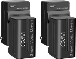 "GVM Video Light" papildomas maitinimo šaltinis LED 480 520 672 800D, atsarginė baterija su įkrovikliu 750 serijos baterijų maitinimo šaltiniui, 4400 mAh 32,6 Wh NP 750 baterija, skirta "GVM Video Light" LED skydeliui
