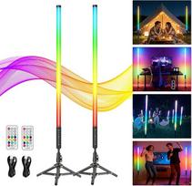 "Mood1 Pro" 90 cm LED vaizdo lempa su trikoju, LED rankinė fotografavimo šviesa, reguliuojamas apšvietimas ir muzikos režimas, 5000 mAh integruota baterija, RGB foto lempa "YouTube", "TikTok", vakarėlių barui, nuotraukų apšvietimui