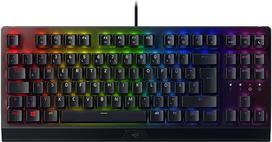 "Razer BlackWidow V3" mechaninė žaidimų klaviatūra be klavišų, be skaitmeninės klaviatūros, žalieji "Clicky" mechaniniai jungikliai, kompaktiška, visiškai programuojami klavišai, "Qwertz" vokiškas išdėstymas, juoda