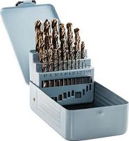 "Rennie Tool Company" 1-13 mm HSS kobalto grąžtų rinkiniai su metaliniu dėklu - 25 dalių grąžtų rinkinys nerūdijančiam plienui, aliuminiui, karbidui, ketui, plastikui ir medienai