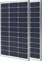 "Renogy" 2 pakuotės 100 W 12V saulės baterijų didelio efektyvumo monokristalinių fotovoltinių modulių įkroviklis, skirtas kemperiams, jūrų laivams, stogams, ūkiams, akumuliatoriams ir kitoms ne elektros tinkle naudojamoms priemonėms, 2 pakuotės 100 W