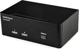 "StarTech.com" 2 prievadų "DisplayPort" dviejų monitorių KVM jungiklis - "DisplayPort KVM" - 4K 60 Hz, juodas