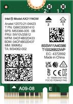 "WiFi 6E" belaidžio ryšio kortelė AX211 NGW. Palaiko tik CNVio2 protokolą ir 12/13 kartos procesorių, "Bluetooth 5.3", trijų juostų 5400Mbps, nešiojamųjų kompiuterių tinklo adapteris Palaiko "Windows 10/11" (64bit), "Linux".