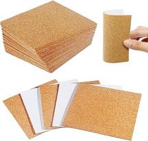 16 lipnių kamštinių plokščių rinkinys, 100 x 100 mm, 2 mm storio kamštinis kilimėlis "pasidaryk pats" pakraštėliams ir baldų apsaugai, natūralus