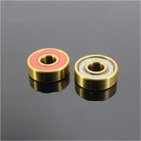 16 STÜCKE 608-TIG Skateboard-Lager 8 x 22 x 7 mm ABEC-9 608 V RS Oberfläche Gold Titanbeschichtung Nylonkäfig 608 Kugellager