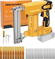 Akku Tacker Nagelpistole Kompatibel mit Dewalt, 2 in 1 Elektrische Nagelpistole, Schnurloses Brad Nagler Kit mit 1000 Gerade Nägel und 1000 U-förmige Nägel für DIY Holzbearbeitung