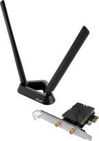 ASUS PCE-BE92BT "WiFi 7" PCI-E adapteris (2 išorinės antenos ir magnetinis pagrindas, palaiko 6 GHz dažnių juostą, 320 MHz, "Bluetooth 5.4", WPA3 tinklo apsauga)