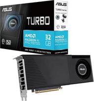 ASUS "Turbo Radeon AI PRO" 32GB R9700 darbo stoties vaizdo plokštė (AMD RDNA 4, 2 lizdų konstrukcija, 32GB GDDR6 VRAM, dirbtinio intelekto valdomos darbo eigos, PCIE 5.0, 1x HDMI 2.1b, 3x DisplayPort 2.1a, TURBO-AI-PRO-R9700-32G)