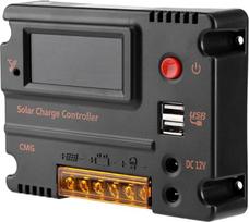 Fdit DC 12V/24V 10A reguliatorius LCD saulės kolektorių įkrovimo pažangus valdiklis Baterijos įkrovimo reguliatorius Laikmatis Dvigubas USB prievadas Namų ūkio saulės sistema