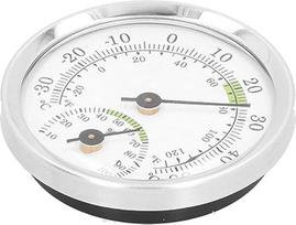 FTVOGUE Zifferblatt-Thermometer, Hygrometer, Zeigertyp, Temperatur- und Luftfeuchtigkeitsmesser für Kühlschrank, Gewächshaus, Innenklimaüberwachung, Aluminiumlegierung, Kunststoff, Silbergrün,