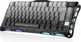 GravaStar Mercury K1 75% Mechaninė žaidimų klaviatūra, QWERTZ išdėstymas (DE), magnio lydinio išorinis karkasas, trijų režimų (2.4G/BT/USB-C), "Hot Swap", tvirtinama prie tarpinės, RGB - juodos spalvos gradientas