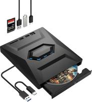 Išorinis CD DVD diskas, daugiafunkcinis USB 3.0 C tipo diskas, praktiškas SD/TF kortelių skaitytuvo diskas, išorinis DVD įrašymo įrenginys, skirtas nešiojamajam kompiuteriui "MacBook iMac Win11/10/8/7/XP Linux Mac OS