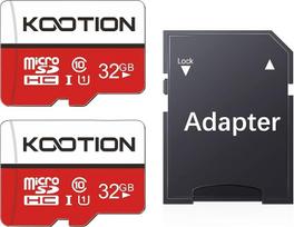 Kootion Micro SD kortelė 32GB atminties kortelė MicroSDHC 10 klasės mini SD kortelė UHS-I U1 A1 atminties kortelės 2 atminties kortelių pakuotė 32G pakuotė 2 Micro SD kortelės atminties kortelė, skirta fotoaparatams Mobilusis telefonas "Android" planšeti
