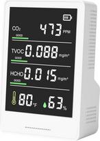 Luftqualitätsmonitor, Formaldehyd-Detektor mit CO2 PM2.5 VOC Sensor, Temperatur Luftfeuchtigkeitsmesser, Echtzeitanzeige für Home Office