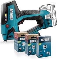 NOVUS TOOLS akumuliatorinis segiklis J-551 su 9800 sąvaržėlių │ 6-14 mm plokščioms vielos sąvaržėlėms ir 16 mm vinims │ Suderinamas su 18 V ličio jonų CAS akumuliatoriumi │ Be akumuliatoriaus ir įkroviklio │ Profesionalus medienos segiklis