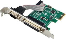 PCI-E PCI Express DB25 lygiagrečiojo LPT1 DB9 RS232 nuosekliojo prievado adapterio kortelė