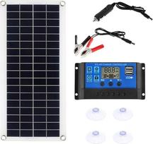 Saulės kolektorius 12V Solarzelle 10A-60A valdiklis telefonui RV Auto Ladegerät Lauko baterija Versorgung Effiziente Zuverlässige Energieversorgung (su 30A valdikliu)