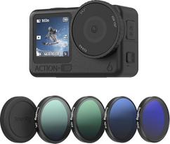 SMALLRIG ND filtrų rinkinys DJI Osmo Action 6, 5 pakuotės CPL, ND8, ND16, ND32 užmaunamas poliarizatoriaus filtras ir silikoninis objektyvo dangtelis, HD optinis stiklas / daugiasluoksniai filtrai - 5895