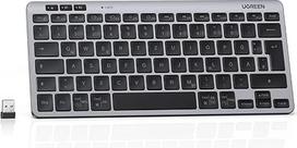 UGREEN "Bluetooth" belaidė klaviatūra (BT5.3+2.4G), plonas žirklinis mechanizmas tyliam rašymui, iki 500 dienų veikianti baterija, suderinama su "Windows", "MacOS" ir "Android", nešiojamoji mini klaviatūra QWERTZ išdėstymo