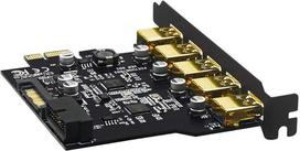 USB 3.2 PCI-E kortelė Gen1 PCI Express 5 prievadų kortelė su 5Gb/s pralaidumu, 2 USB 3.0 prievadų priekinio skydelio išplėtimas staliniam kompiuteriui su Win 10/8/8.1/7/XP
