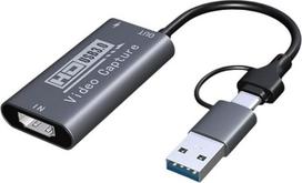 Vaizdo įrašymo kortelė, USB 3.0 HDMI į USB C garso įrašymo kortelė, 4K 1080P 60fpS įrašymas su USB-C adapterio įrenginiais, skirta tiesioginėms transliacijoms / vaizdo įrašų redagavimui / žaidimams / transliavimui