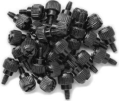 VAPKER Pack of 50 6#-32x6 M3.5 PC Computer Case Thumb Screws Knurled Screws Black Cinc for Hard Drive Computer Case Motherboard Fan Power Graphics