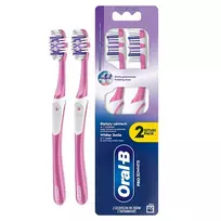 Oral B - Pro-3D White Whitening Clean Medium Toothbrush 2 pcs