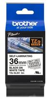 Brother Tze-sl261 lipni juosta, 36mm, balta, juodas užrašas