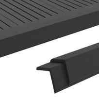 Kampiniai grindų dangų apvadai WPC, 5vnt., 170cm, juodos spalvos, Juoda