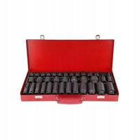 Smūginės lizdinės galvutės 1/2" 8-32mm, 35 vnt. Cr-mo plienas
