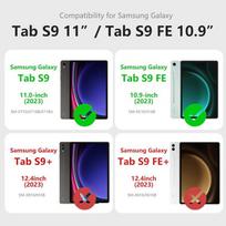 Casafuny dėklas, skirtas samsung galaxy s9 11 colių 2023, pu odinis planšetinio kompiuterio apsauginis dėklas su s pen laikikliu, dokumentų skyreliais, skirtas samsung galaxy tab s9 2023, raudonas
