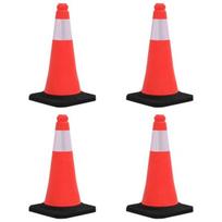 vidaXL Įspėjamieji kūgiai su tvirtais pagrindais, 4vnt., 50cm