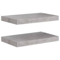 Pakabinamos sieninės lentynos, 40x23x3,8 cm, 2 vnt, pilkos