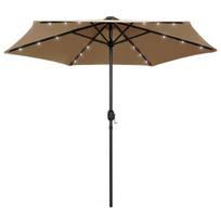 Lauko skėtis su LED lemputėmis vidaXL, 270 cm, Pilka