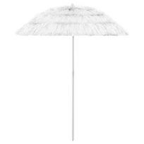vidaXL Paplūdimio skėtis, baltos spalvos, 180cm, havajietiško dizaino