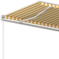 vidaXL Rankiniu būdu ištraukiama markizė, geltona ir balta, 400x350cm