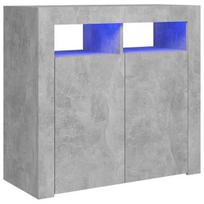 Šoninė spintelė su LED apšvietimu, pilka, 80x35x75 cm, Pilka