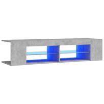 Televizoriaus spintelė su LED, 135x39x30 cm, pilka