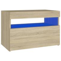 Televizoriaus spintelė su LED apšvietimu, 60x35x40 cm, ruda, Ruda