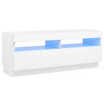 Televizoriaus spintelė su LED apšvietimu, 100x35x40 cm, balta