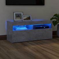 TV spintelė su LED apšvietimu, pilka, 90x35x40 cm