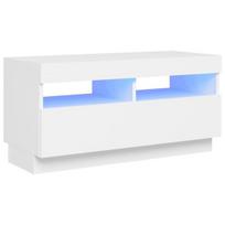 Televizoriaus spintelė su LED apšvietimu, 80x35x40 cm, balta