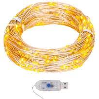 Mikro LED girlianda 40m 400 šiltų baltų LED 8 funkcijos