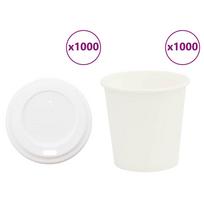 popieriniai kavos puodeliai su dangteliais 1000 vnt 4oz 100ml