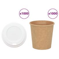 popieriniai kavos puodeliai su dangteliais 1000 vnt 4oz 100ml