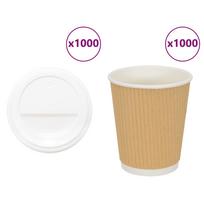 popieriniai kavos puodeliai su dangteliais 1000 vnt 8oz 200ml