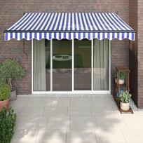 Automatinė ištraukiama markizė mėlyna/balta 3x25m