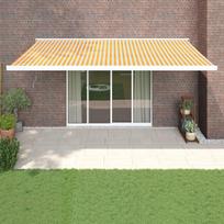 Ištraukiama markizė geltona/balta 5x3m audinys ir aliuminis