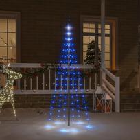 Kalėdų eglutė ant vėliavos stiebo 180cm 108 mėlynos LED
